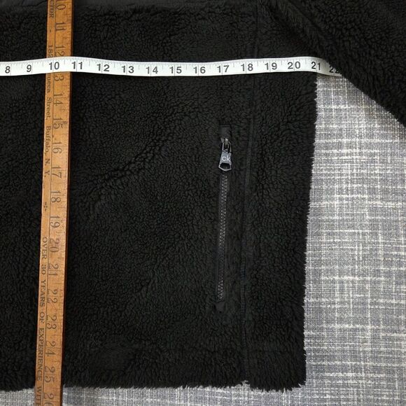 Calvin Klein Sherpa Jacket Men’s S Full Zip Black w/ Stripe and Logo - Picture 4 of 11
